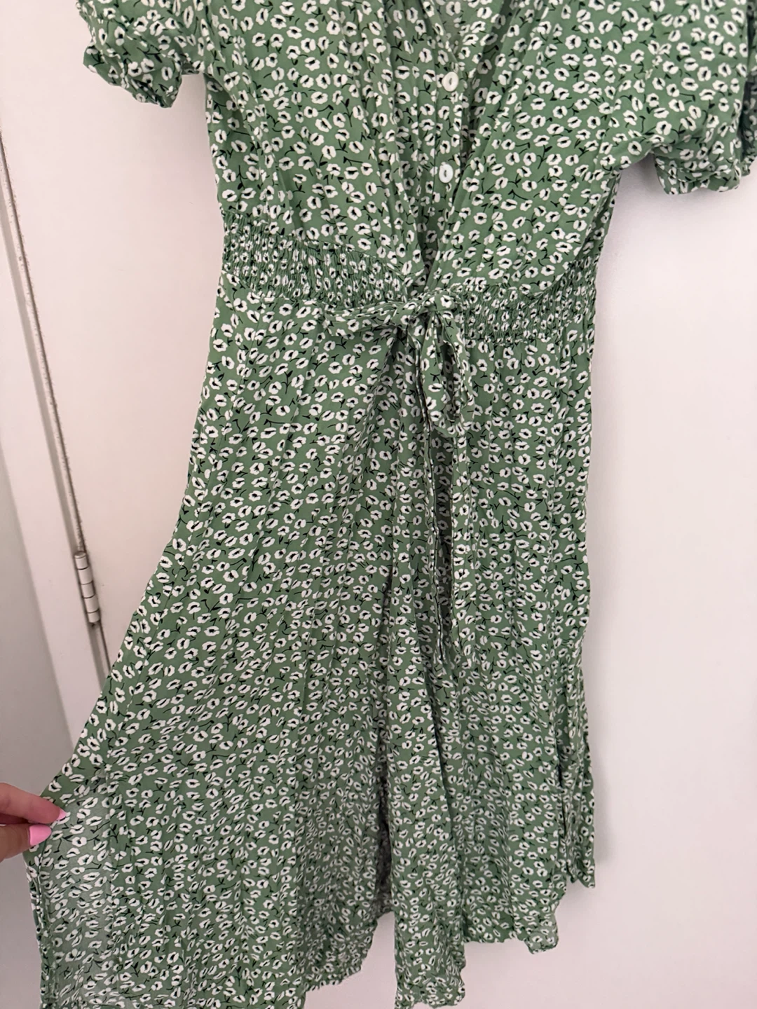 SHEIN Green Floral Print Midi Dress - photo 4