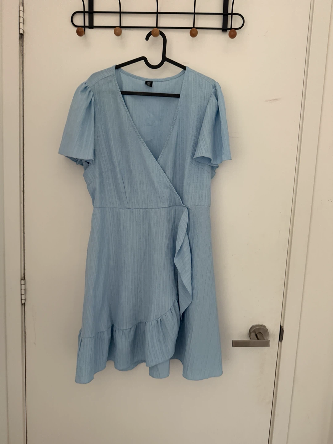 Light Blue Wrap Dress - SHEIN