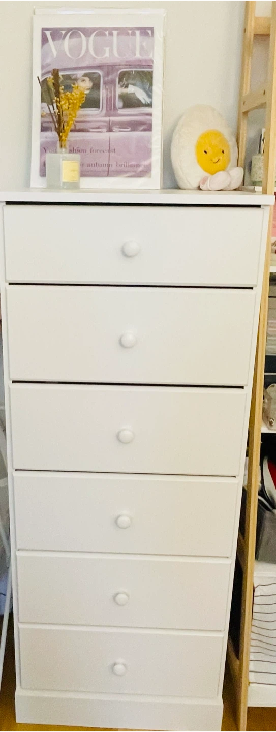 White 6-Tier Wood Drawer Dresser - photo 2