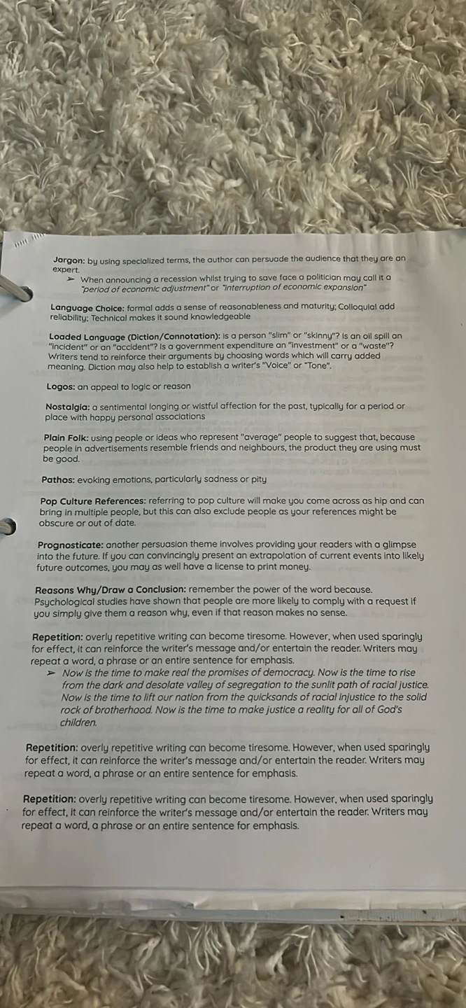 AP grade 12 English notes printed and detailed comes in binder. - photo 4
