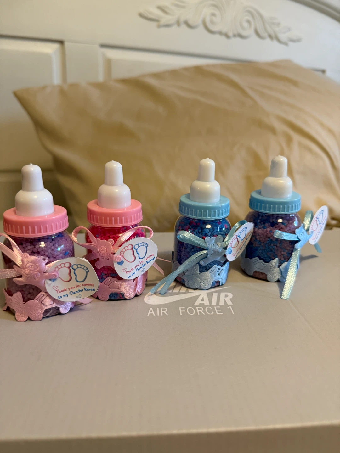 Gender Reveal Baby Bottle Favours