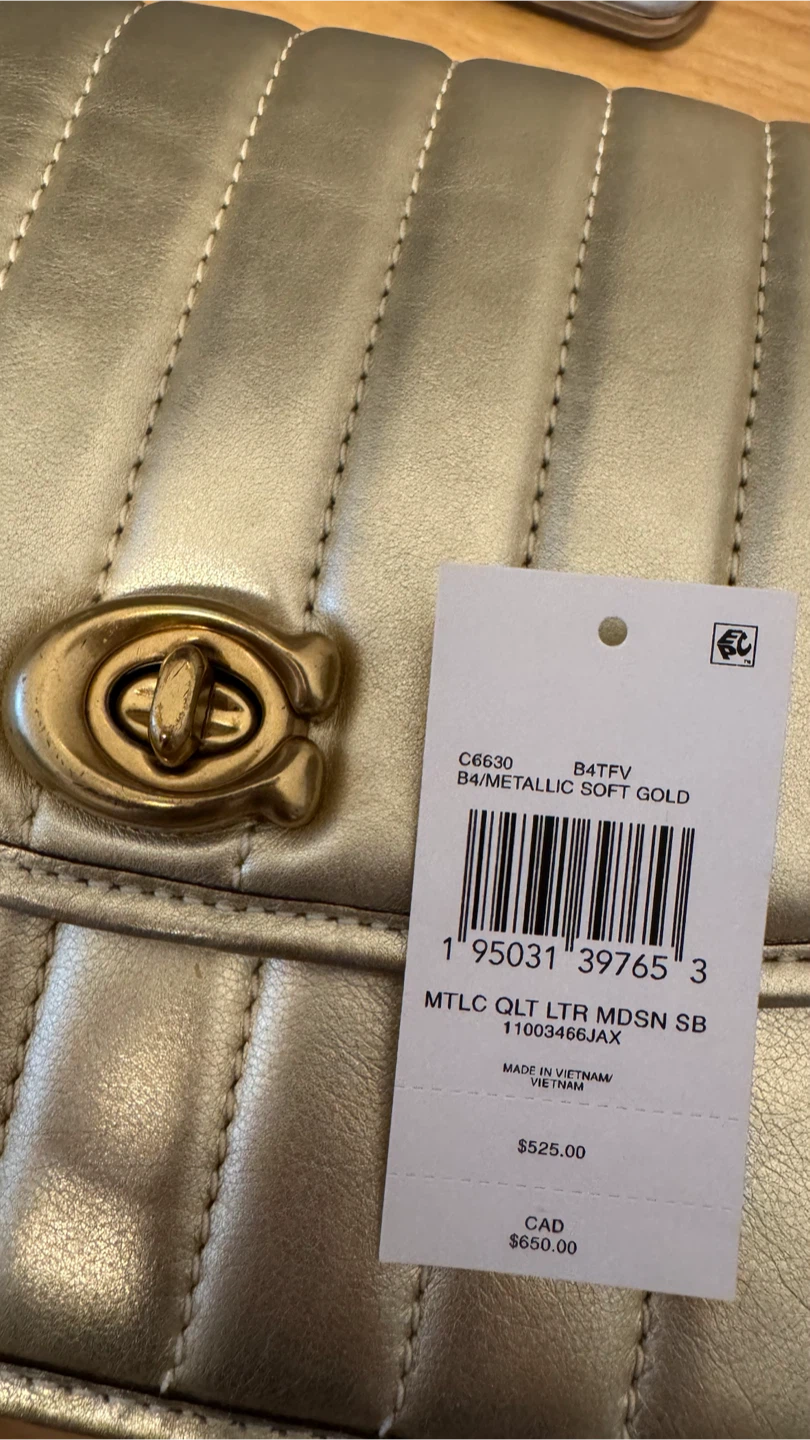 Coach Metallic Quilted Leather Madison Shoulder Bag