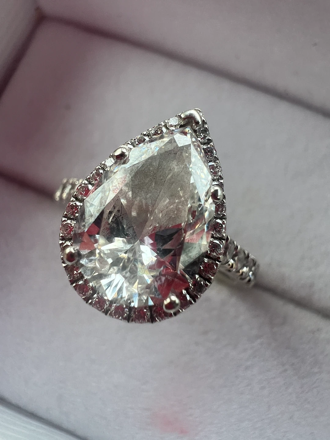 10K Pear Cut Engagement Ring