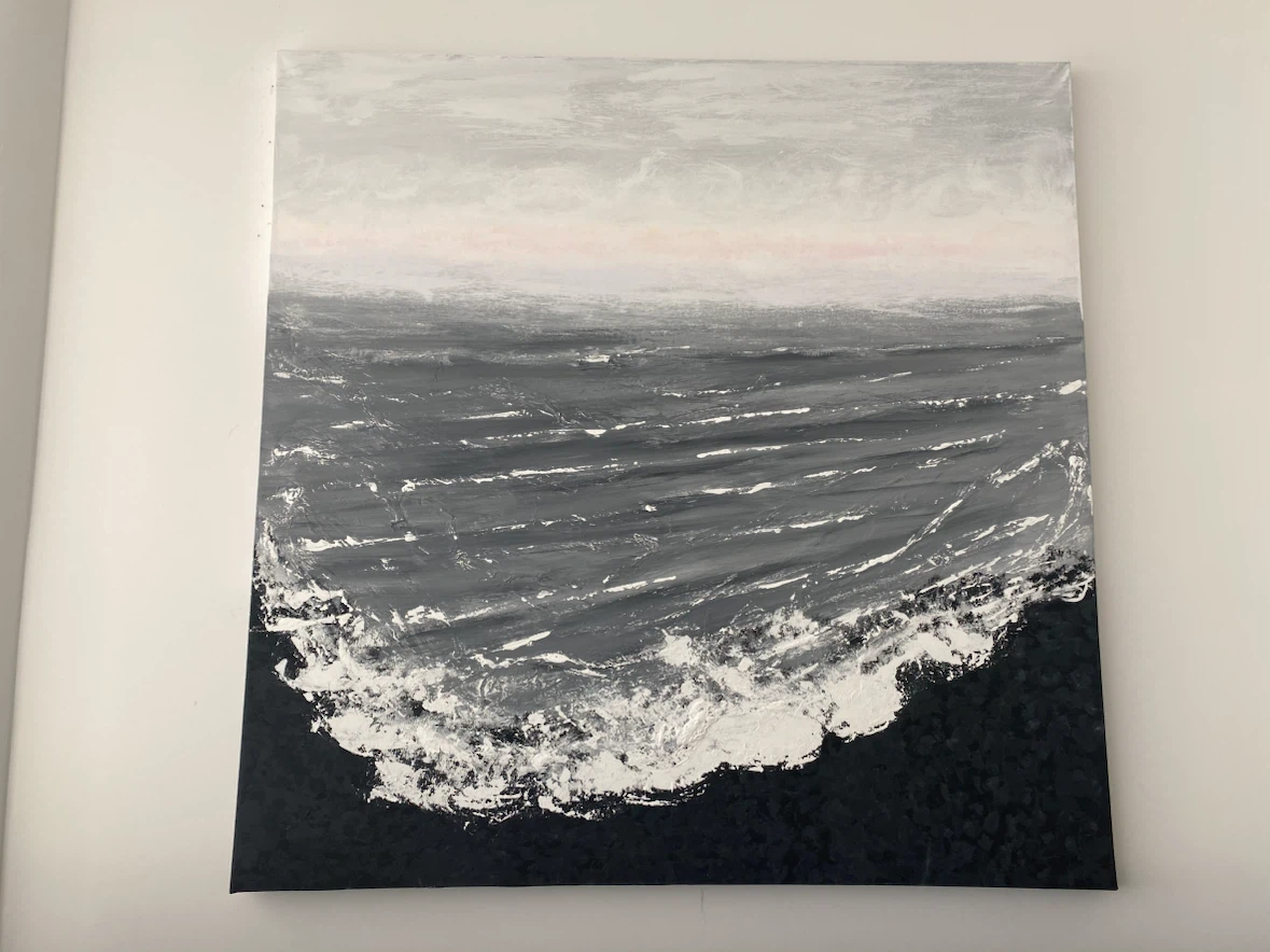 Textured Abstract Ocean Wall Art - photo 2