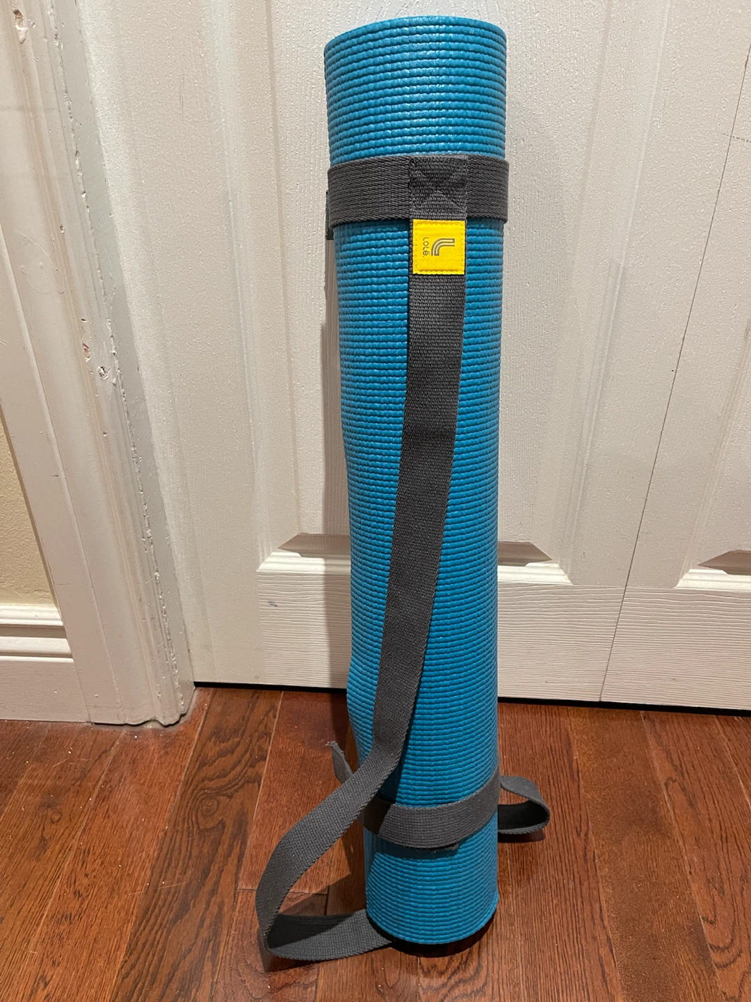 Blue Yoga Mat with Strap