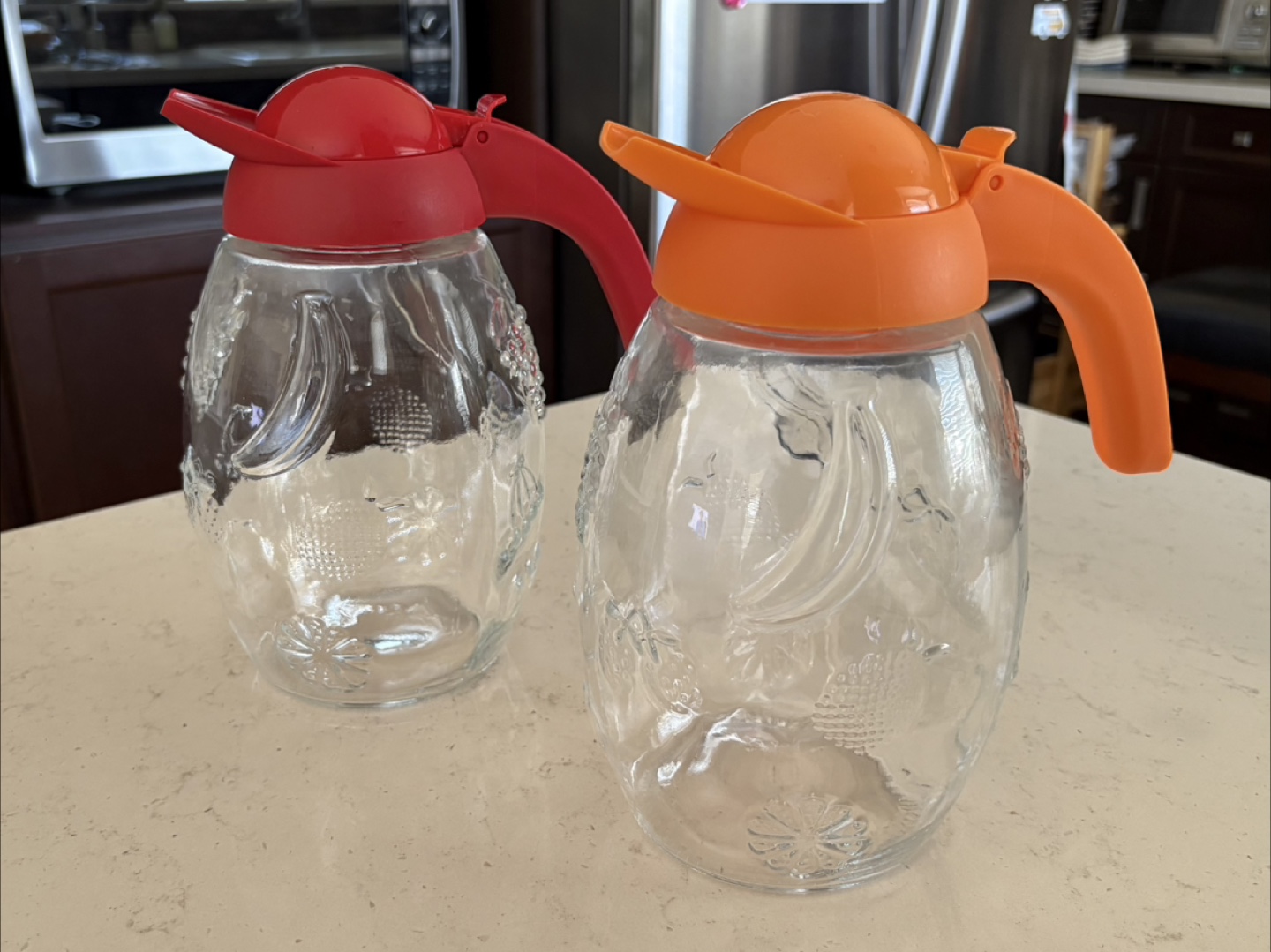 Set of 2 Vintage Heavy Glass  Pitchers  - New - photo 5