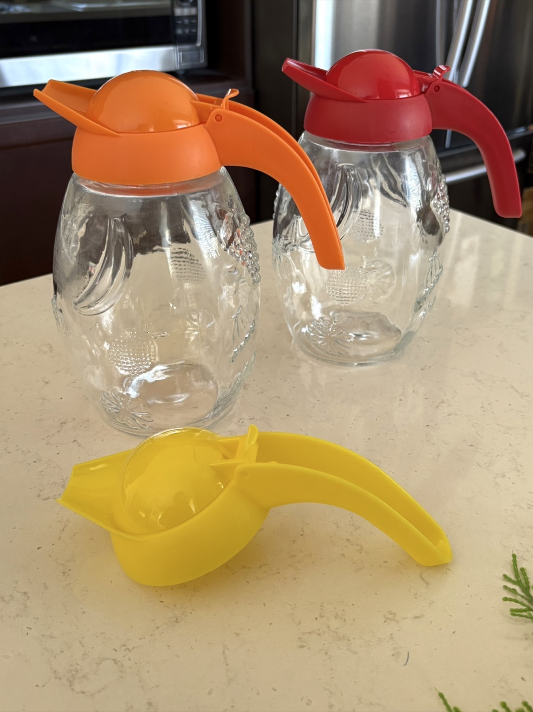 Set of 2 Vintage Heavy Glass  Pitchers  - New