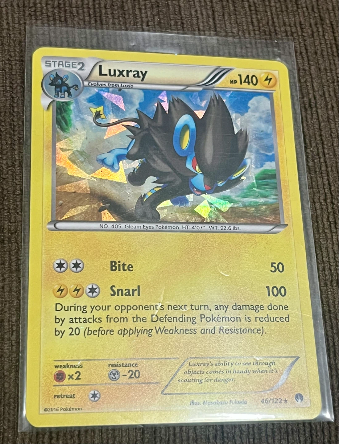 Pokémon TCG Luxray holofoil Card 46/122