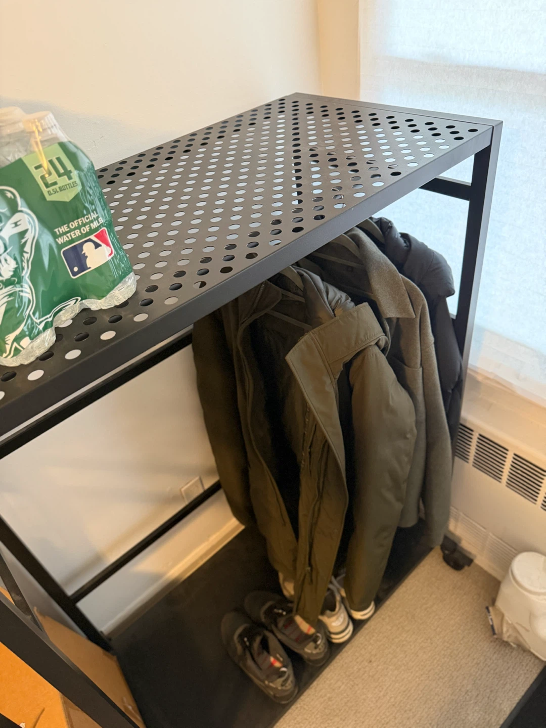 Black Metal Garment Rack with Shelving