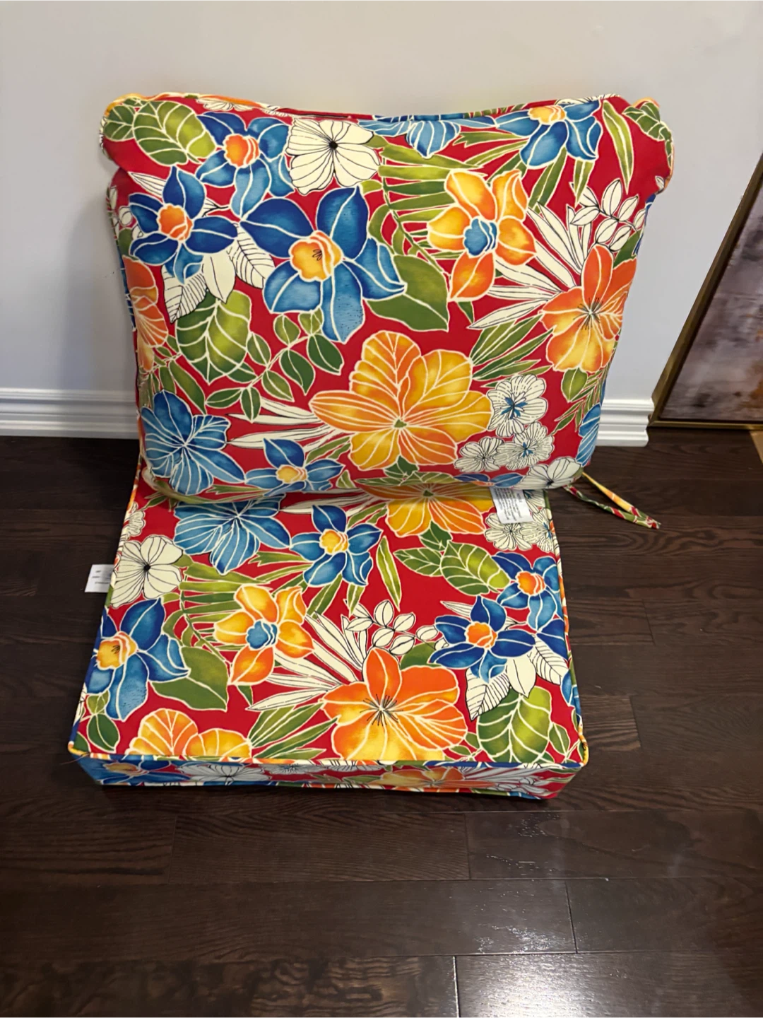 Hawaiian Floral Outdoor Seat and Back Cushions