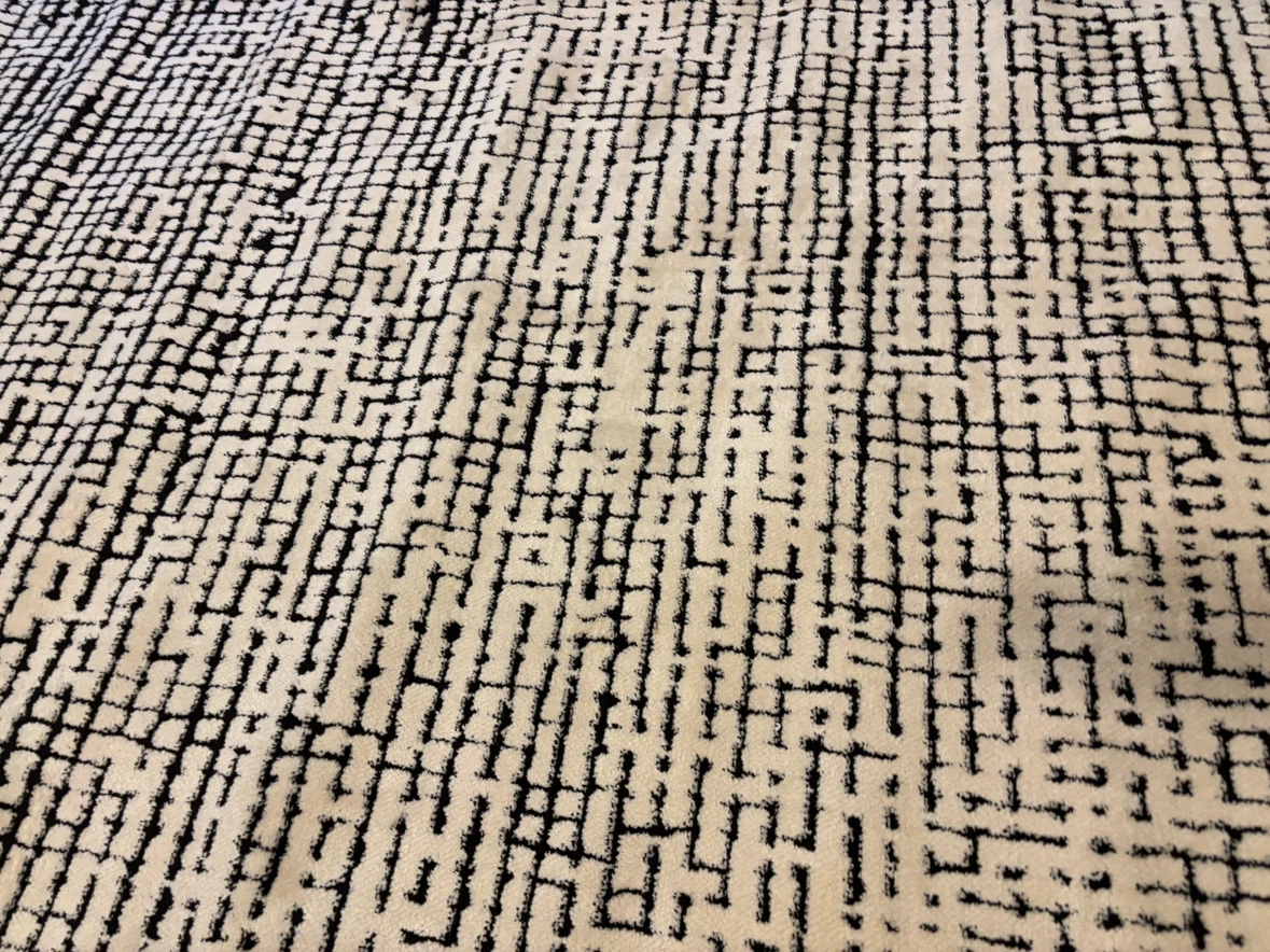 Modern Area Rug - Black and Cream- 7 by 10