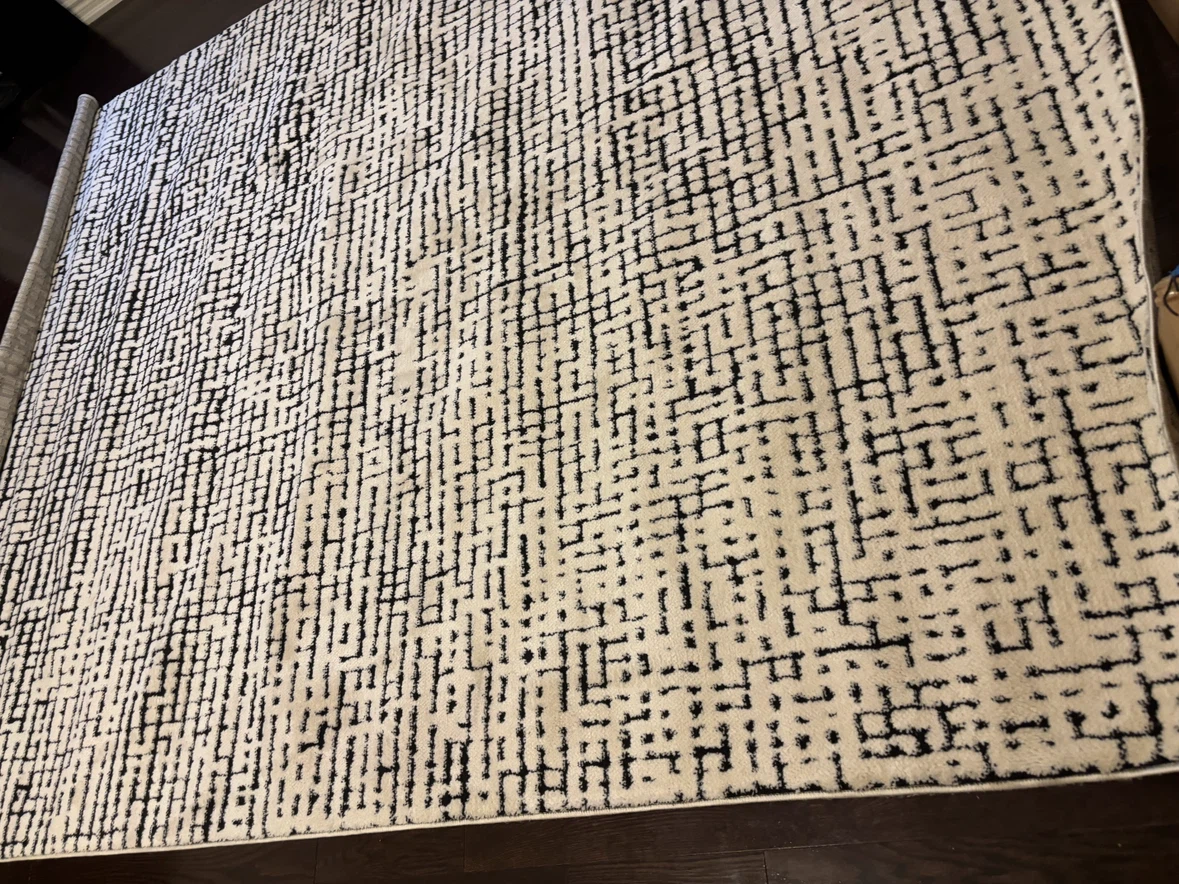 Modern Area Rug - Black and Cream- 7 by 10 - photo 2