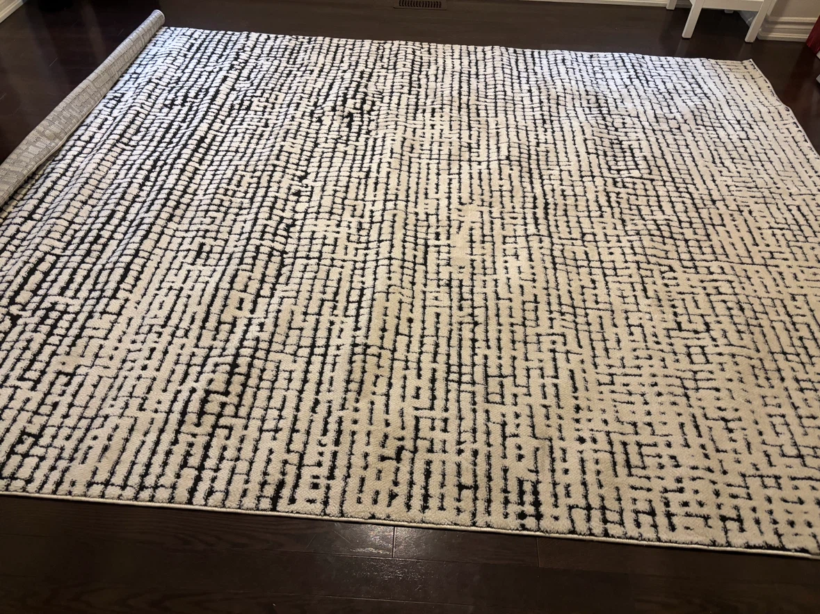 Modern Area Rug - Black and Cream- 7 by 10 - photo 5