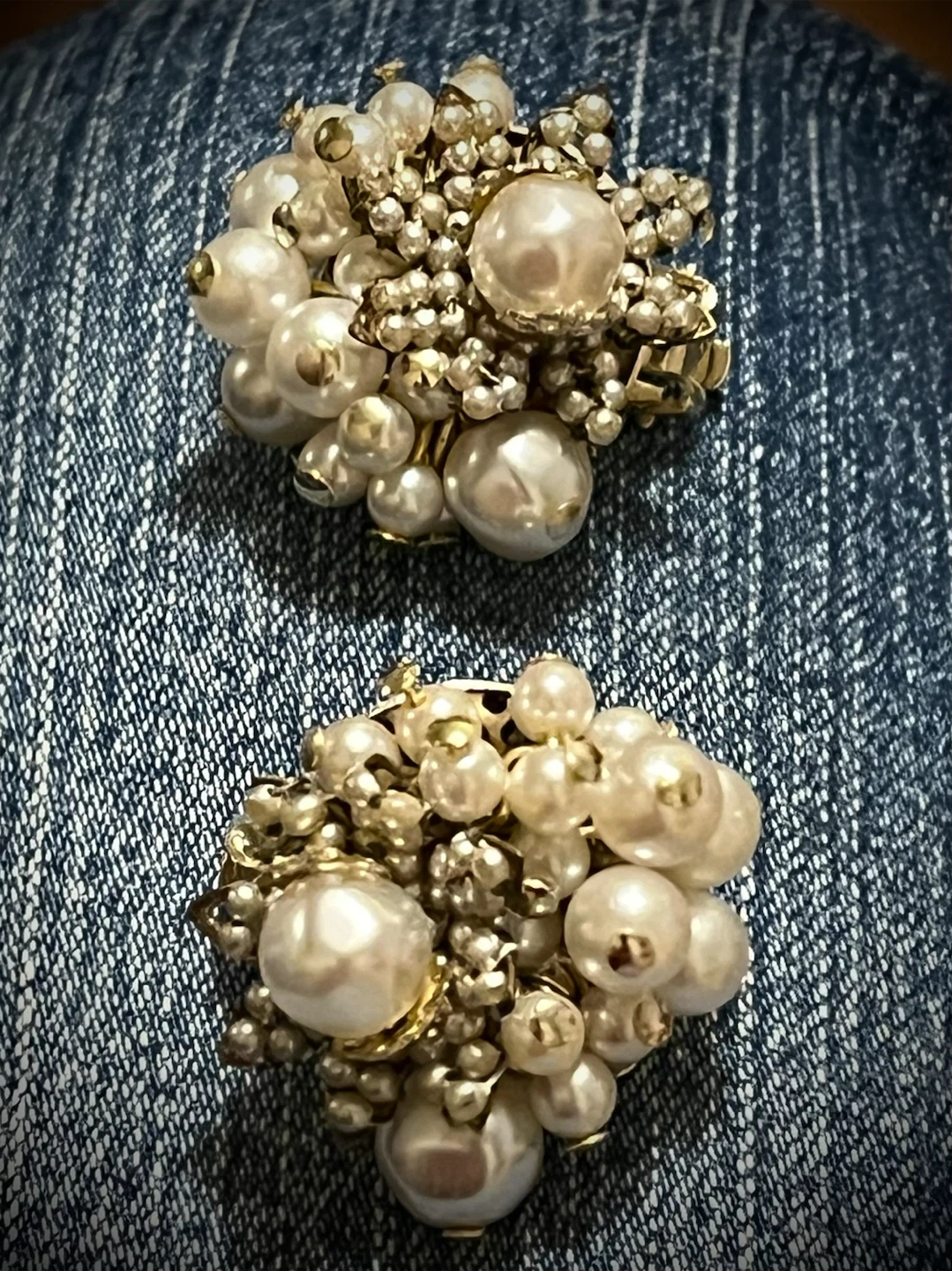 🇯🇵 Pearl cluster clip-on earrings
