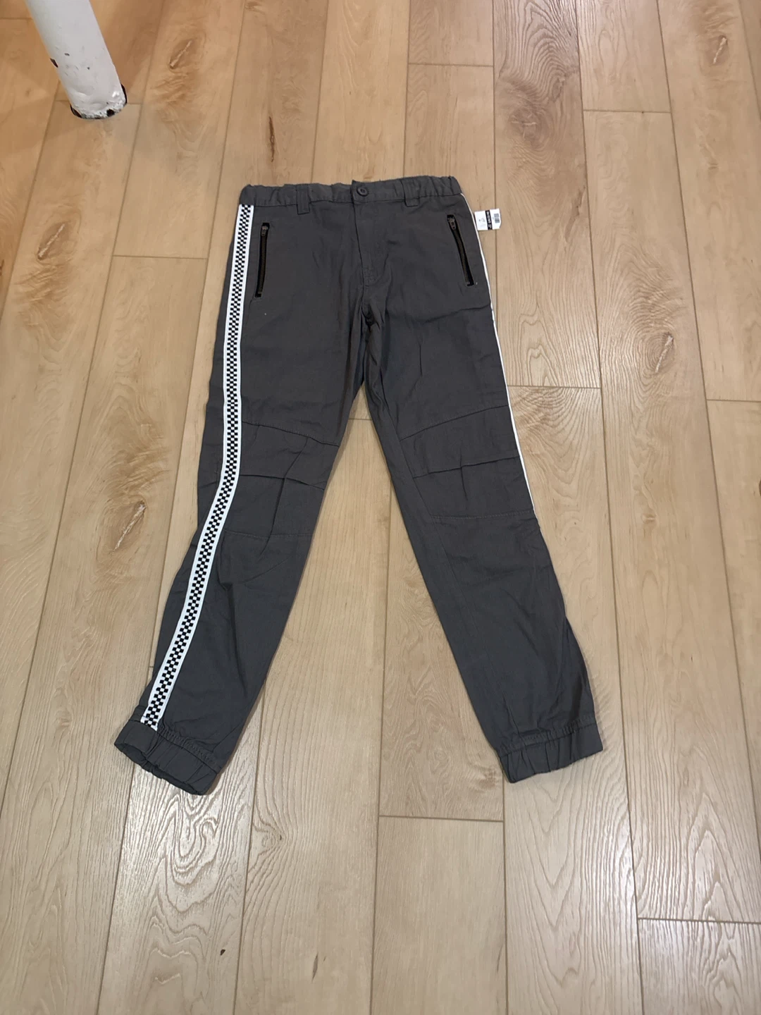 Grey Jogger Pants with Side Stripe - photo 3
