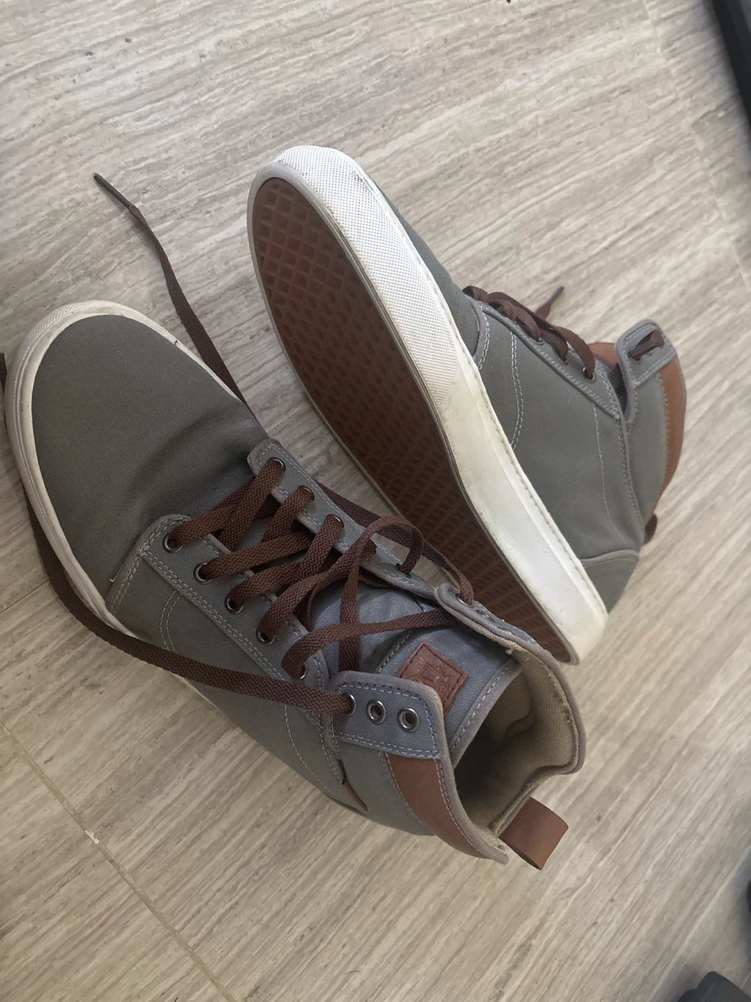 Vans Off The Wall High Top Sneakers Grey/Brown Size 11.5 - photo 2