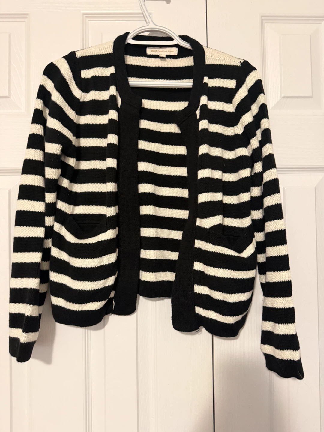 Monteau Los Angeles Striped Cardigan Sweater