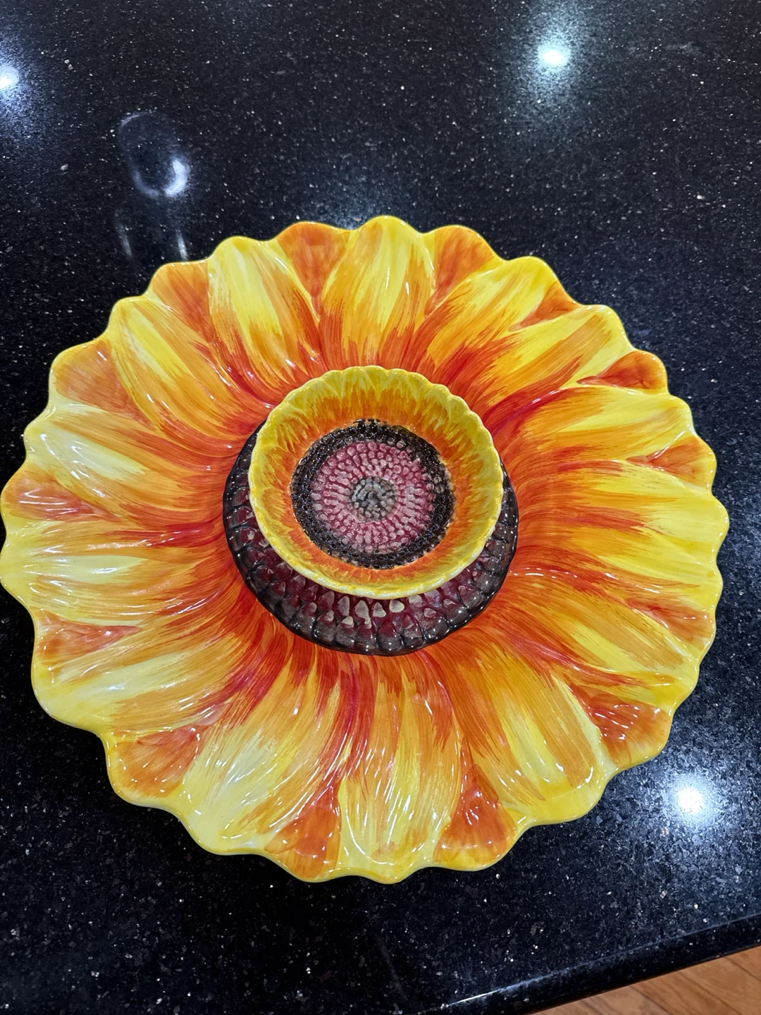 Sunflower Tiered Serving Tray Dish