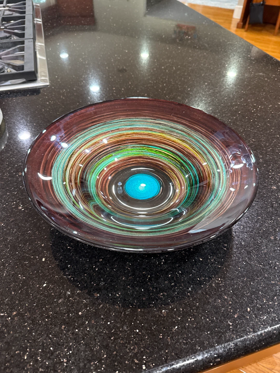 Decorative Glass Swirl Bowl
