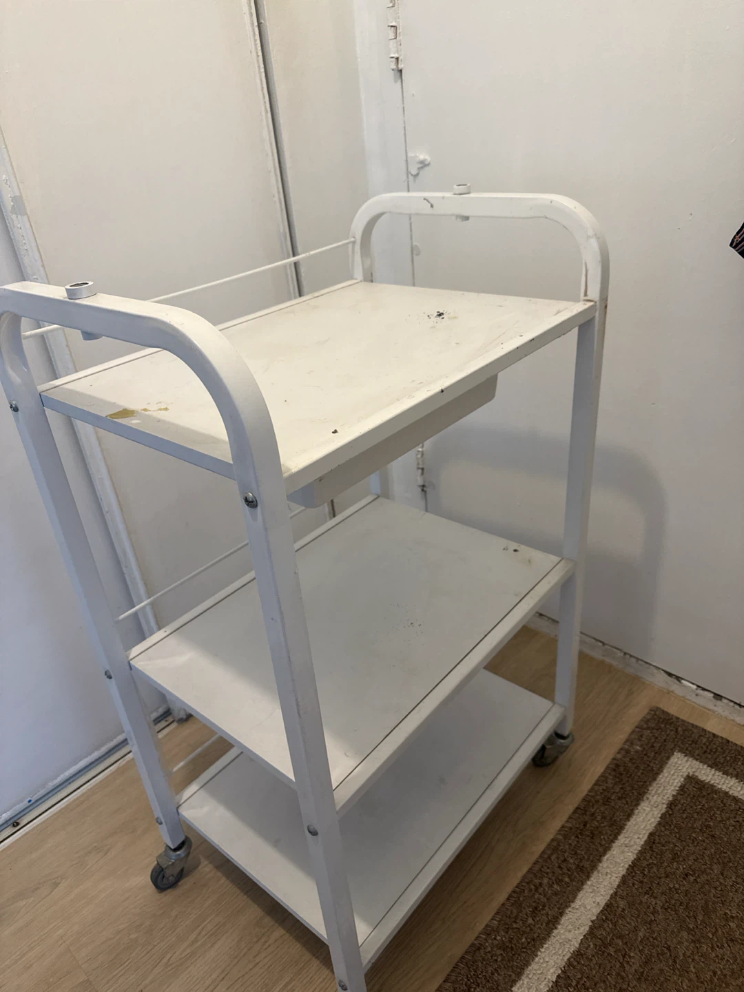 White 3-Tier Utility Cart with Wheels