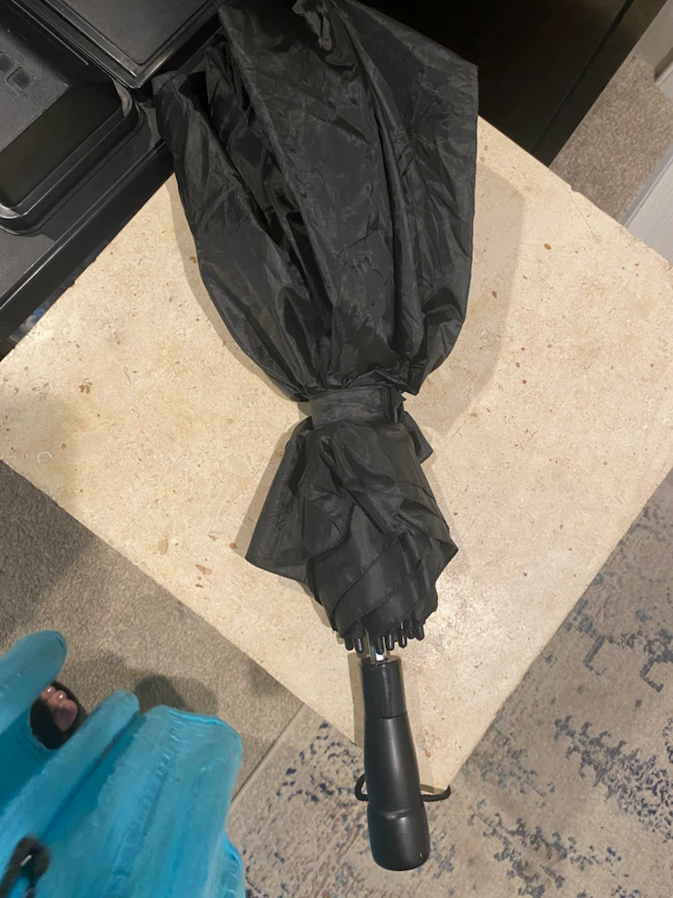 Large Black Compact Umbrella