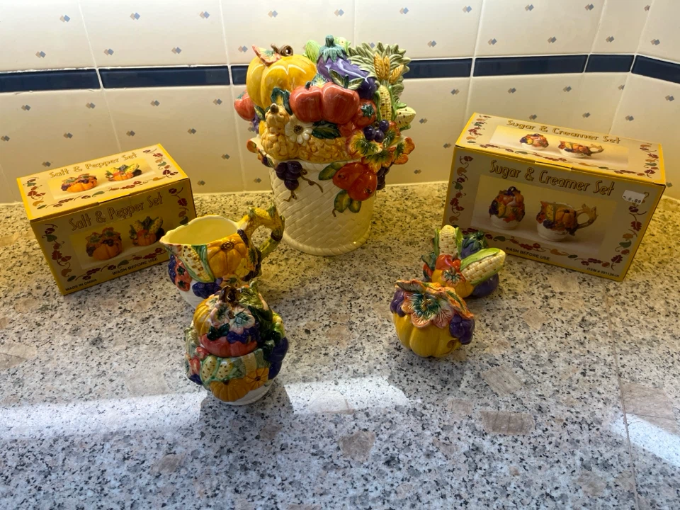 Harvest Fruit/Vegetable Themed Ceramic Kitchen Decor Set - photo 4