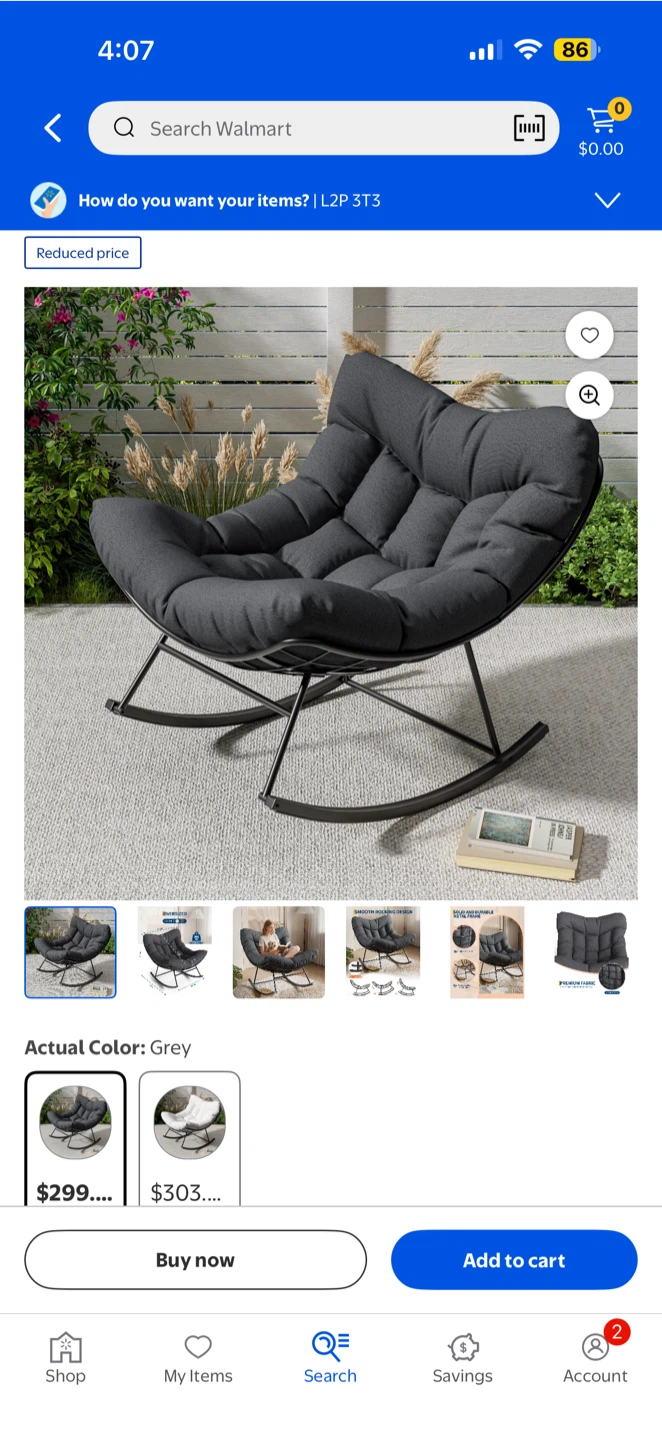 Grey Rocking Chair