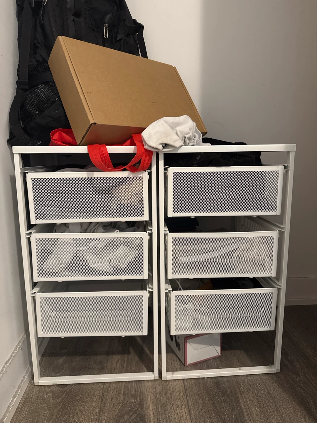 Ikea 2 x White Metal Storage Drawer Unit