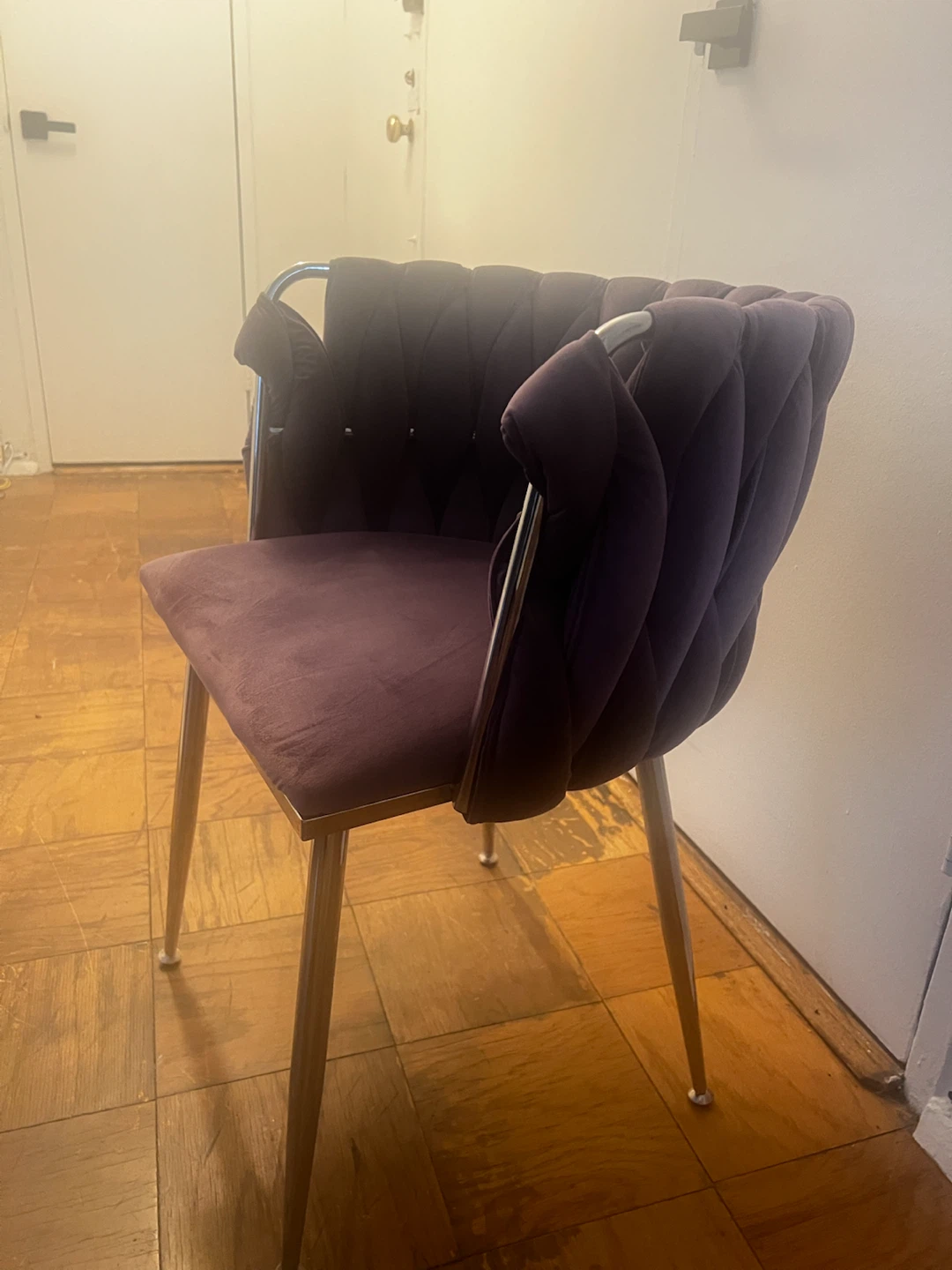 Plush Velvet Accent Chair - Purple - photo 2