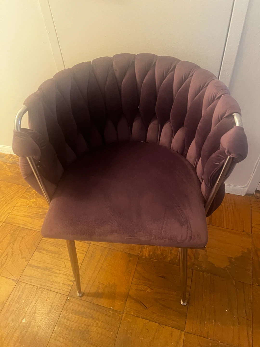 Plush Velvet Accent Chair - Purple - photo 4