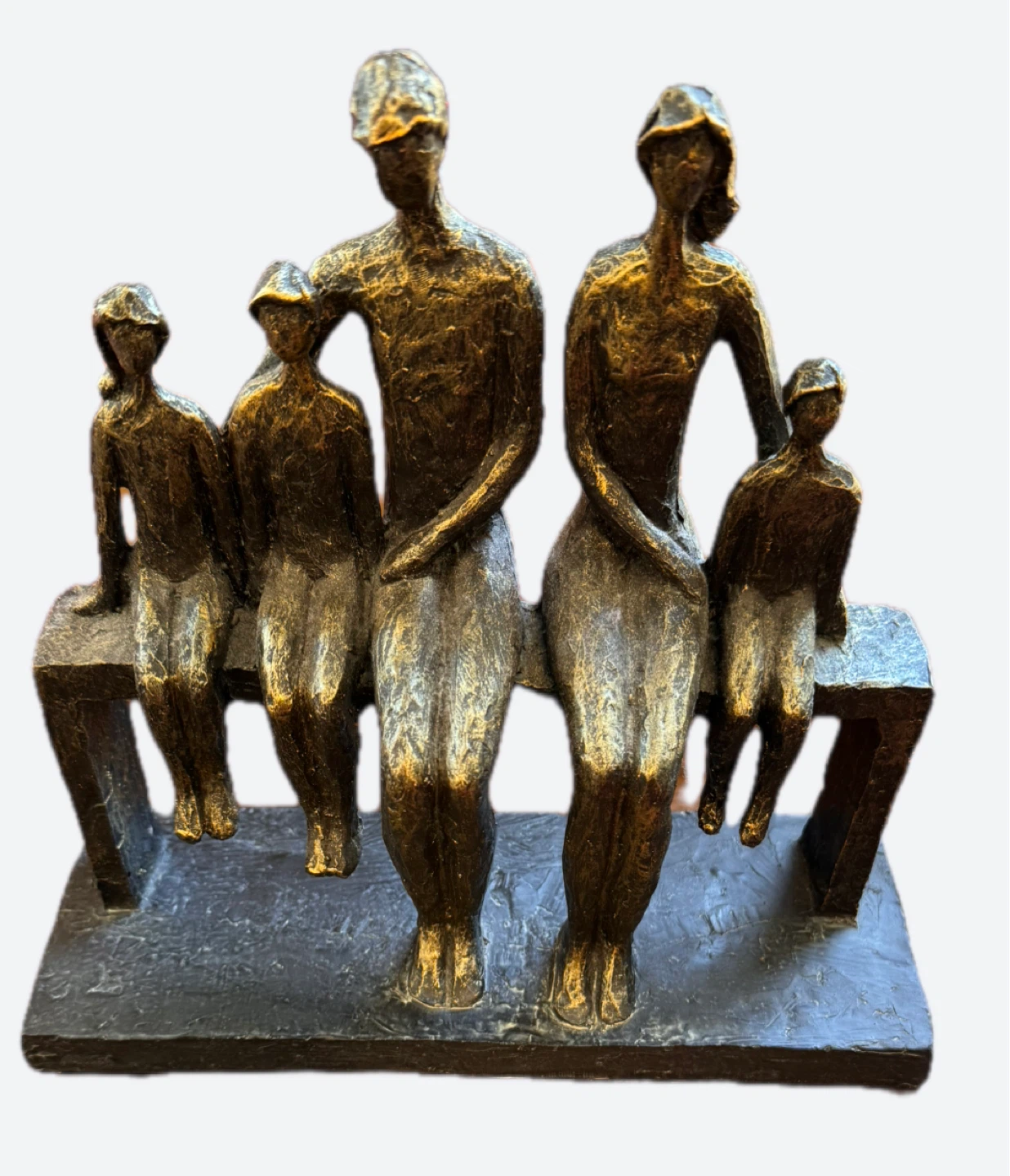 Bronze Family of Five Sculpture