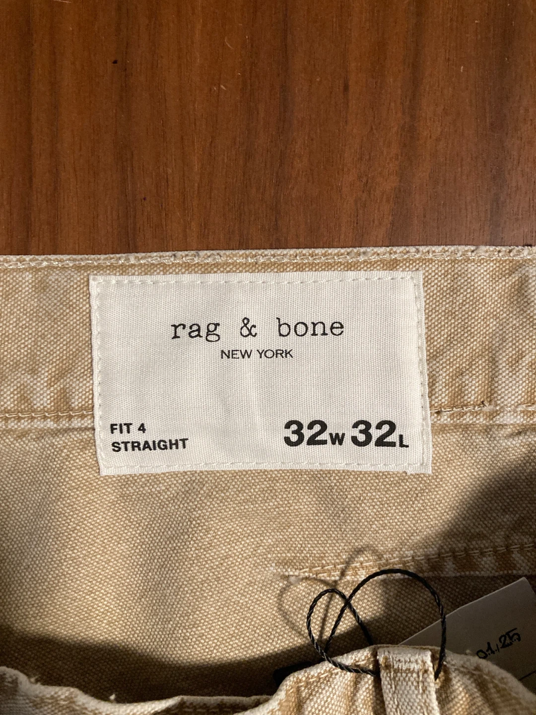 Rag & Bone Fit 4 Straight Tan Pants 32W 32L