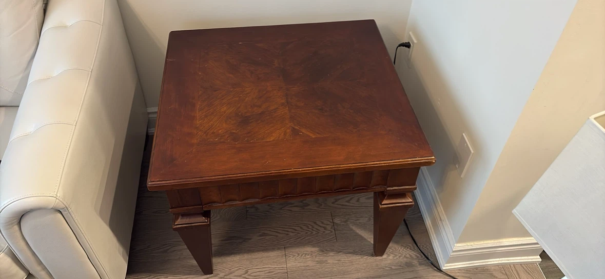 Wooden Coffee Table with Glass Top - photo 2