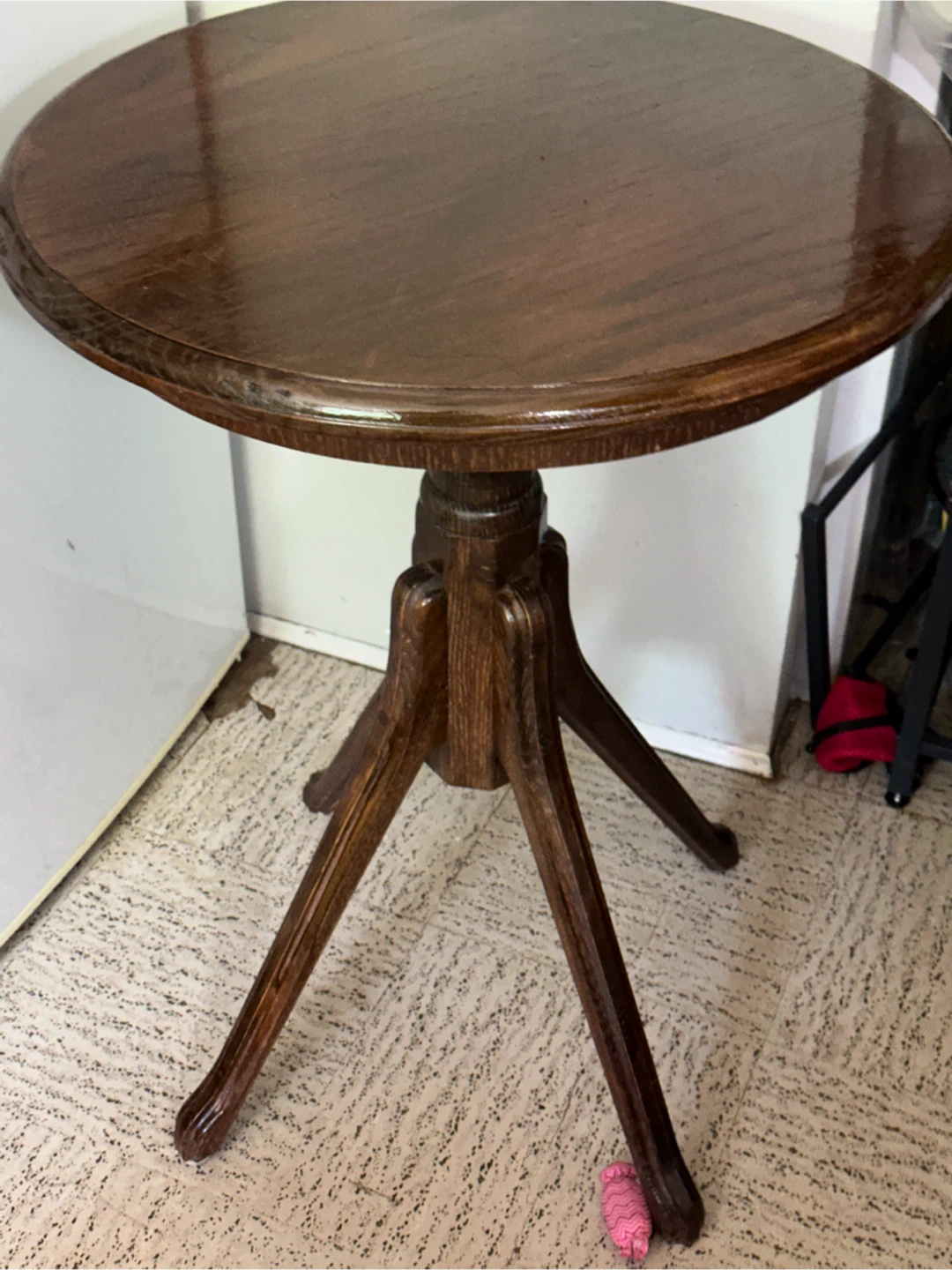 Vintage Thonet-Style Round Pedestal Accent Table