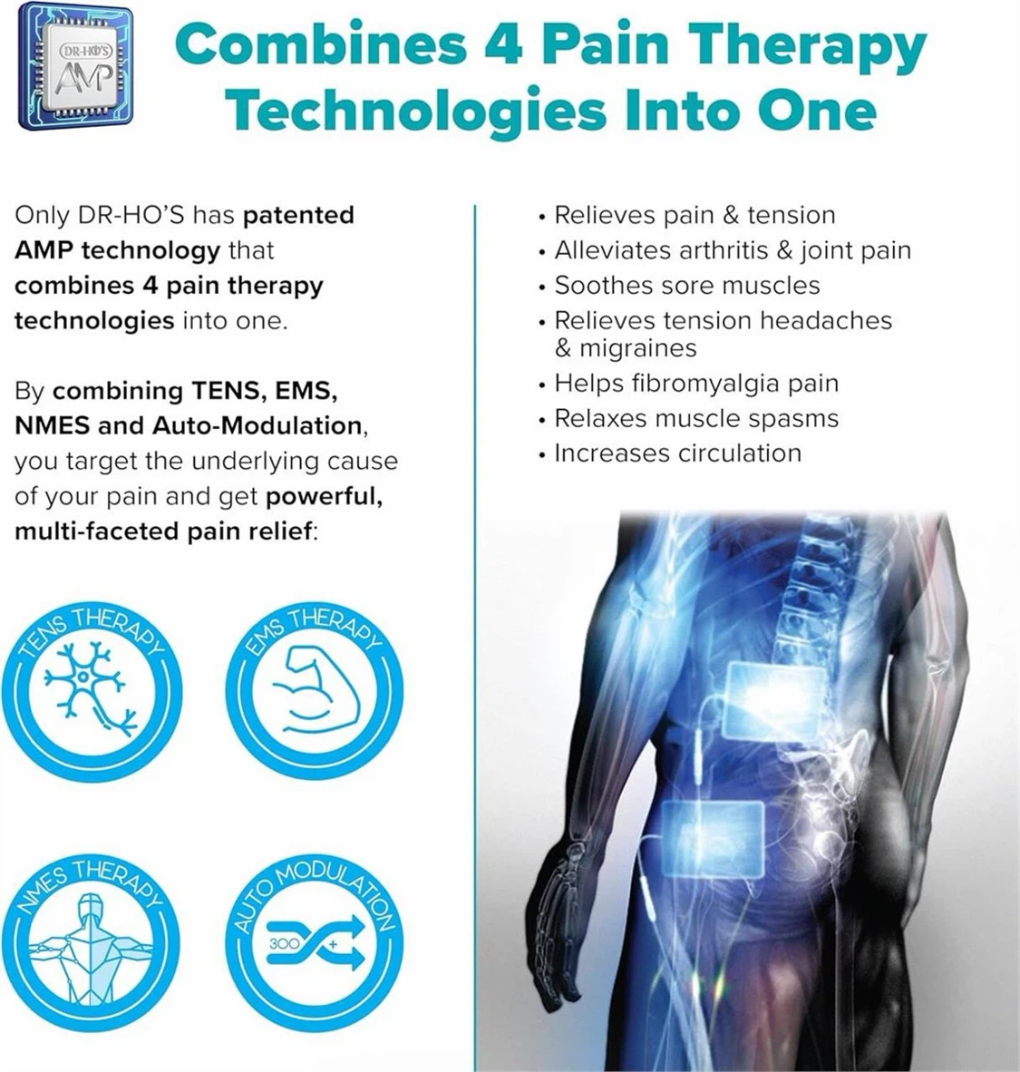 Dr. Ho's Pain Therapy 4-Pad TENS EMS Unit - photo 2