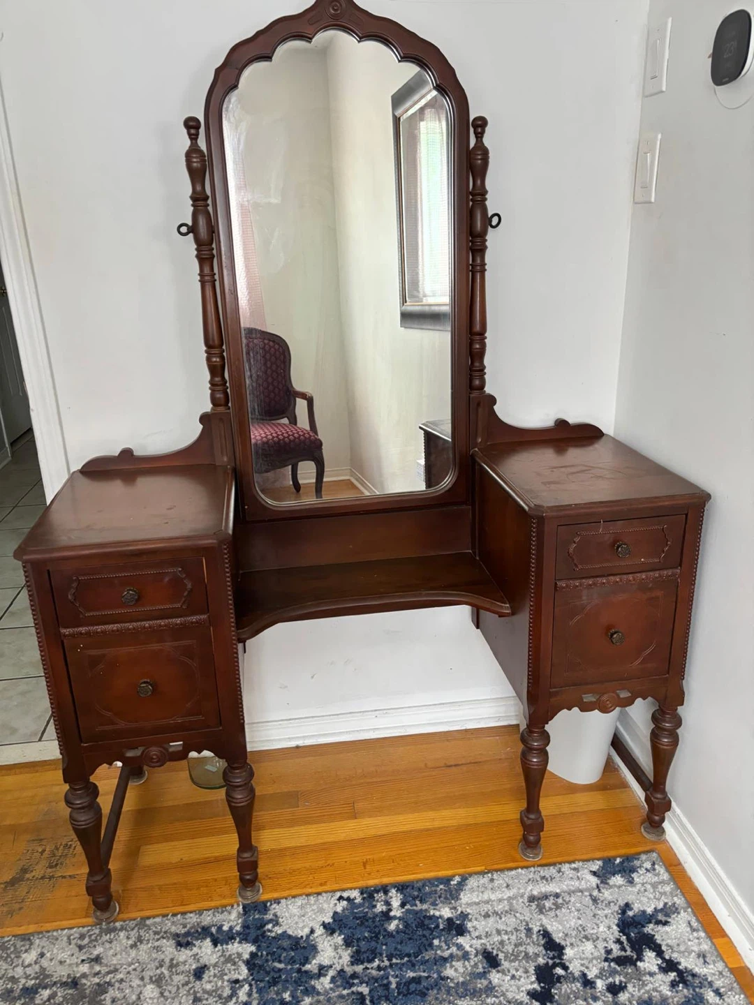Antique Vanity Dresser with Mirror