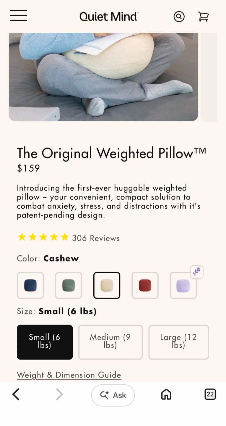Quiet Mind The Original Weighted Pillow - s, m and large - photo 3