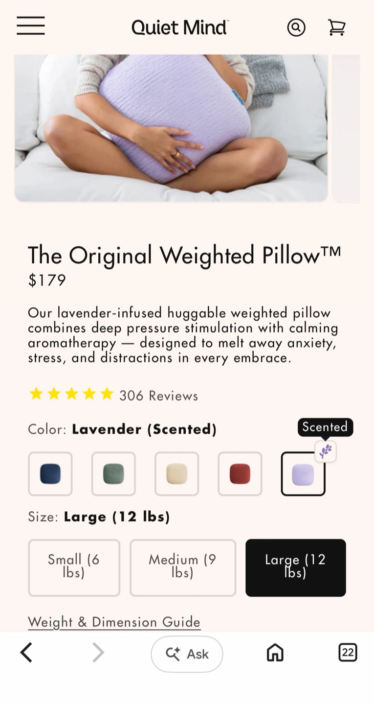 Quiet Mind The Original Weighted Pillow - s, m and large - photo 4