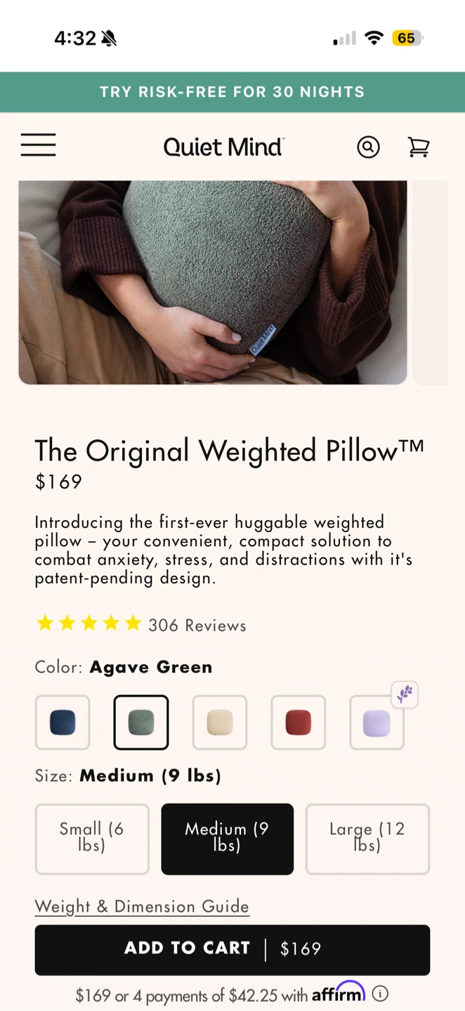 Quiet Mind The Original Weighted Pillow - s, m and large - photo 5
