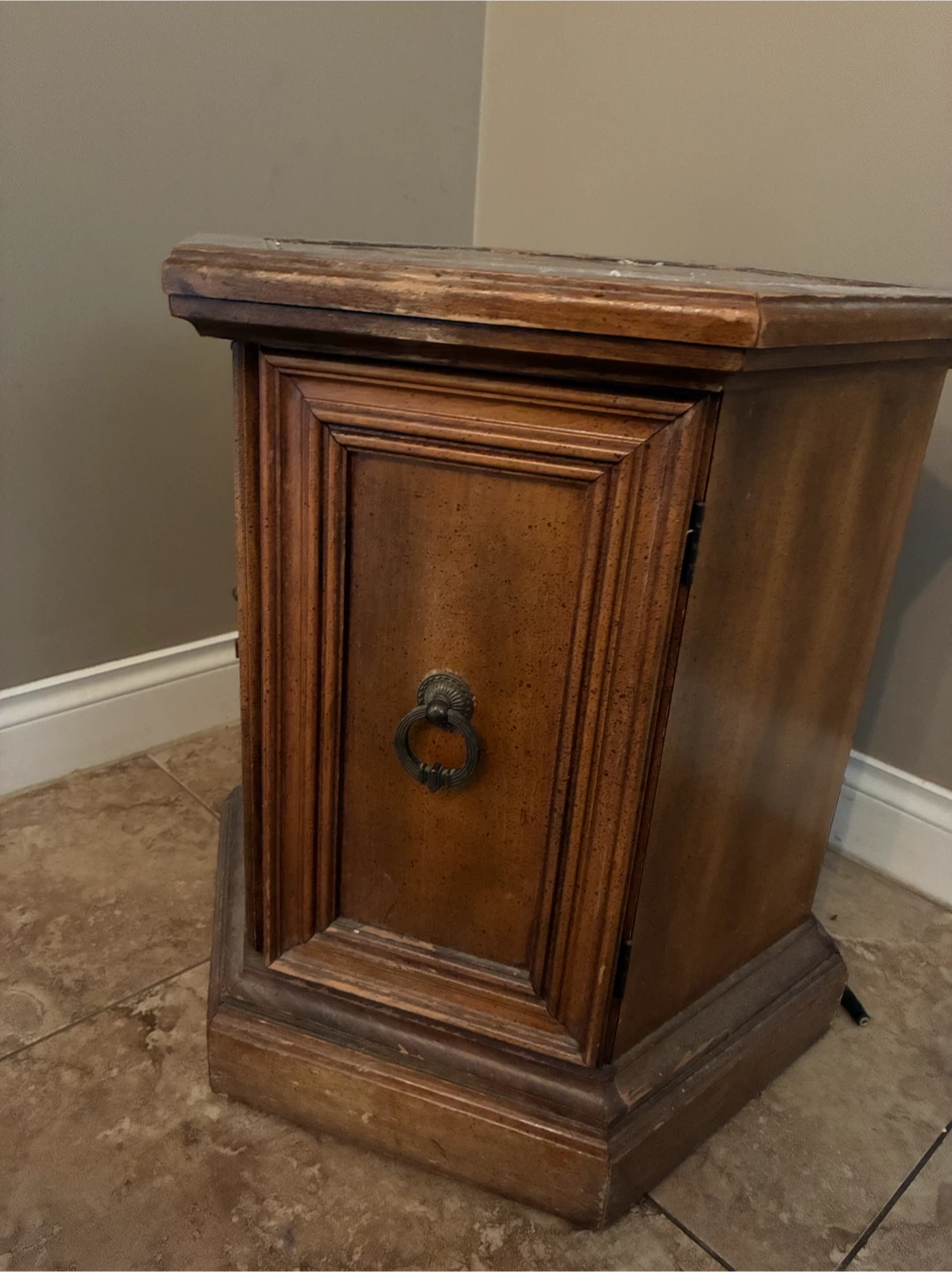 Wooden Accent Table with Cabinet