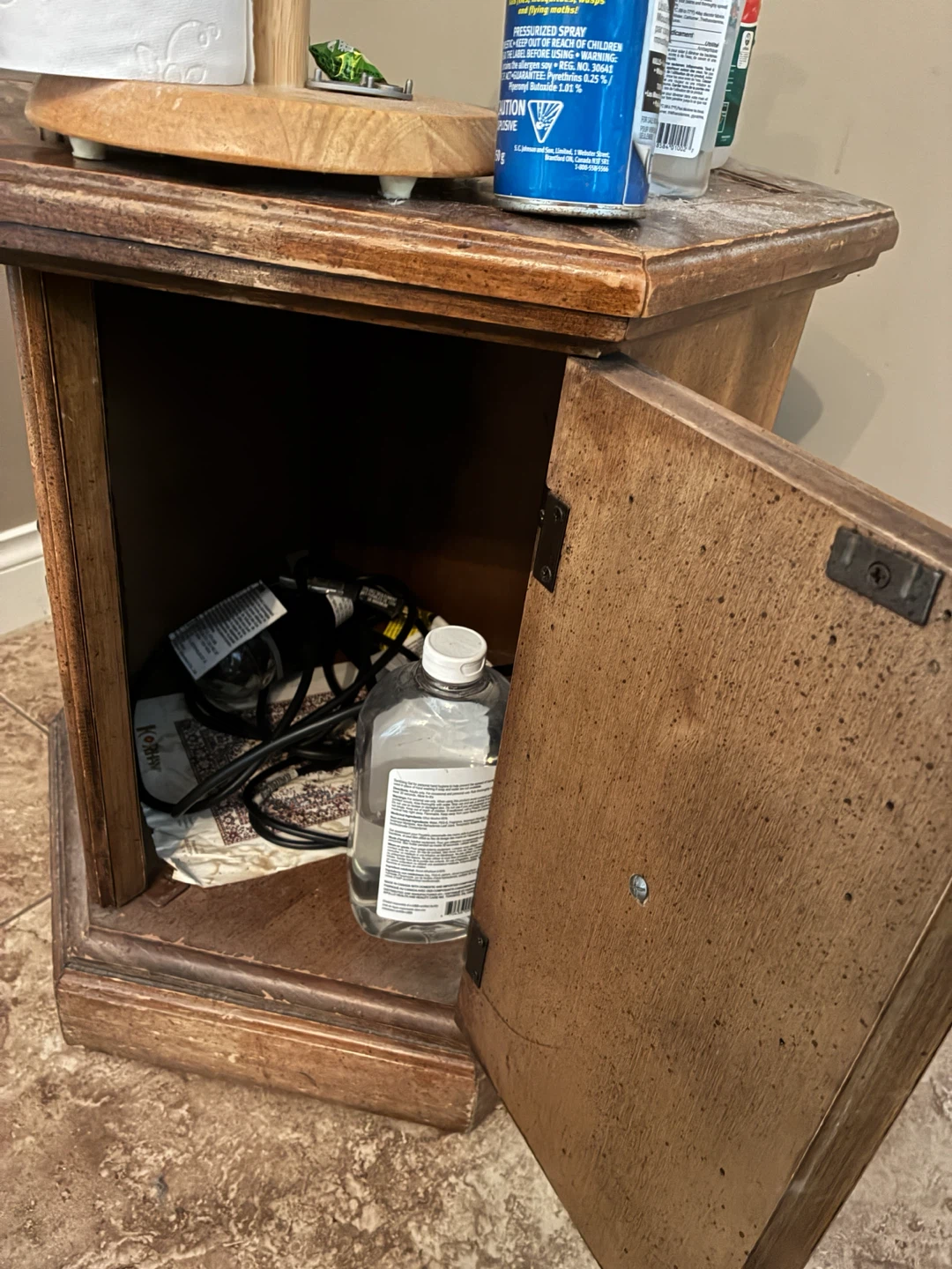 Wooden Accent Table with Cabinet - photo 2