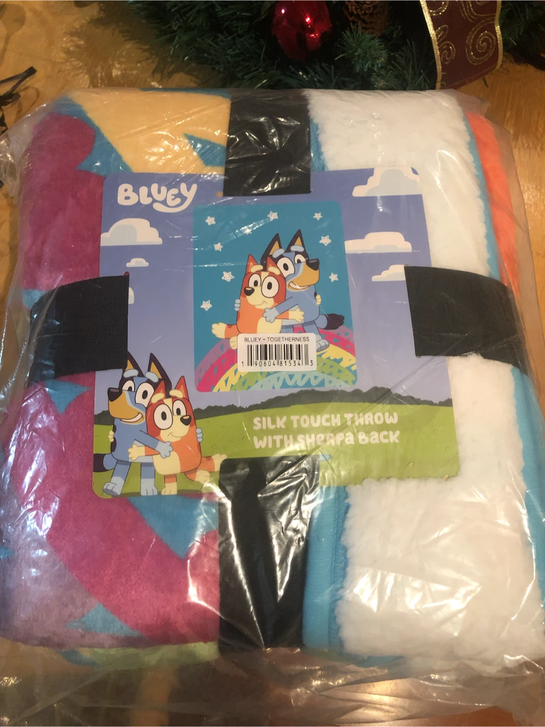 Bluey Silk Touch Throw with Sherpa Back