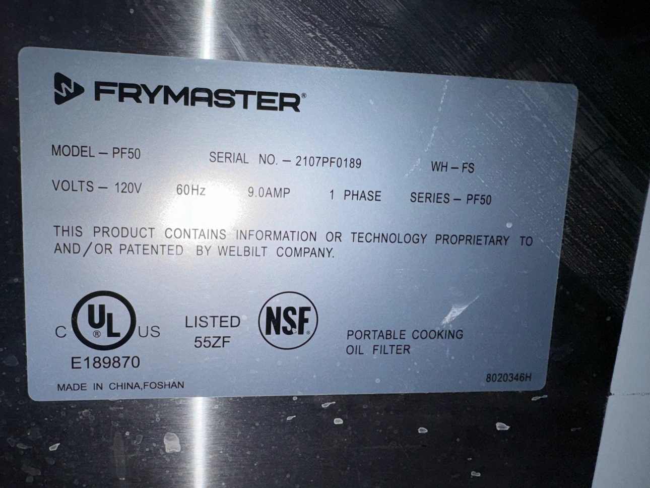 Frymaster PF50 Portable Fryer Oil Filter - photo 5