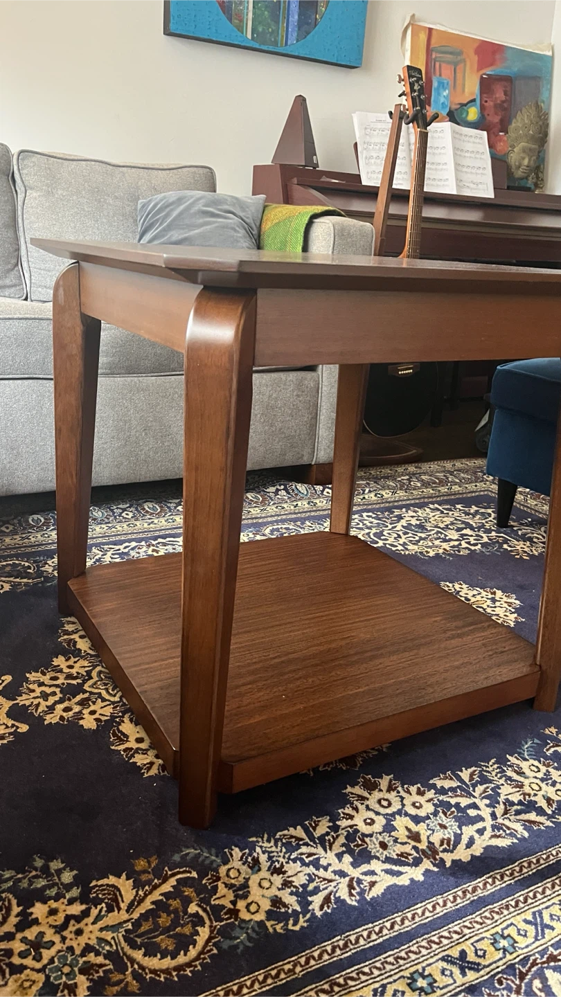 Wooden End Table with Shelf - photo 2