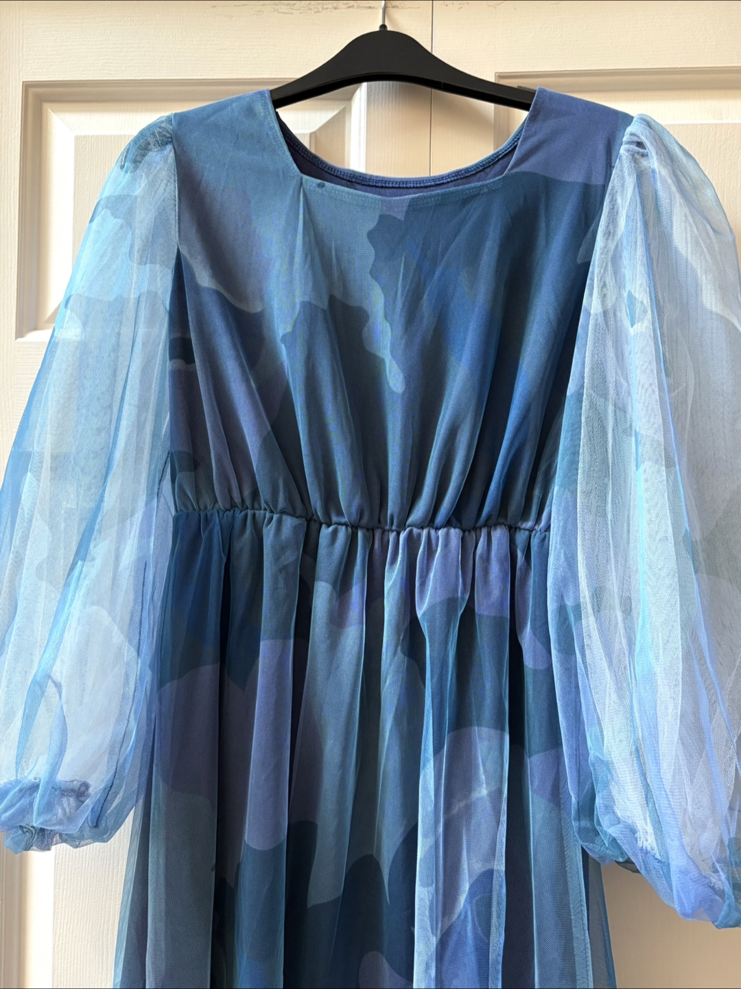 Blue Camouflage Tulle Maxi Dress - Size US4 - photo 3