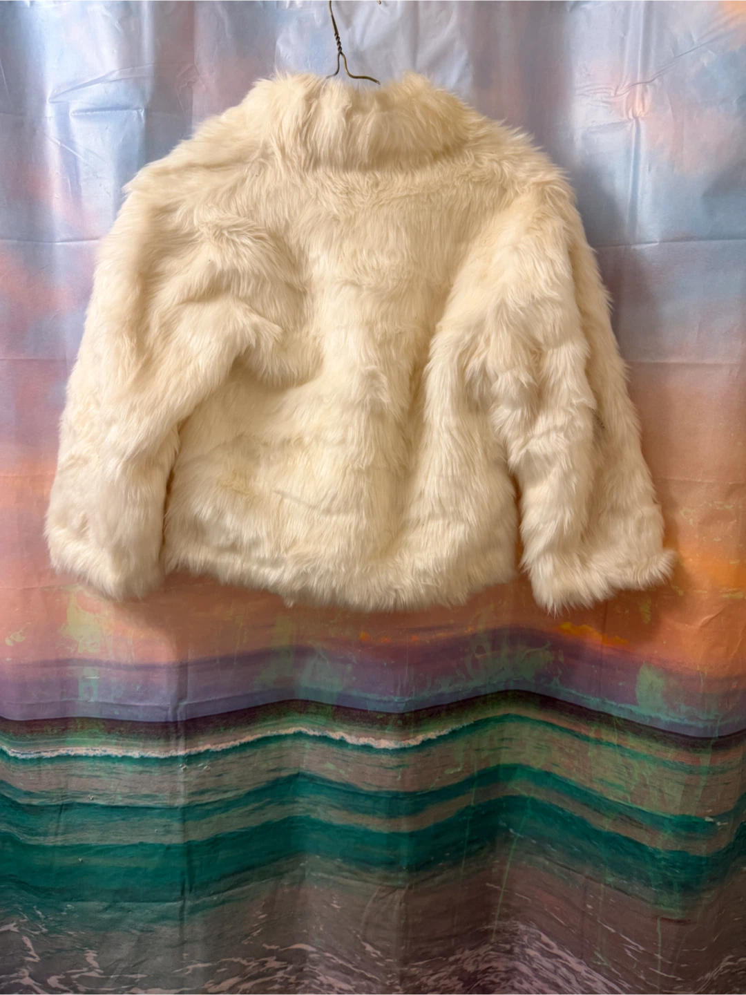 Girls Cream Faux Fur Jacket - photo 2