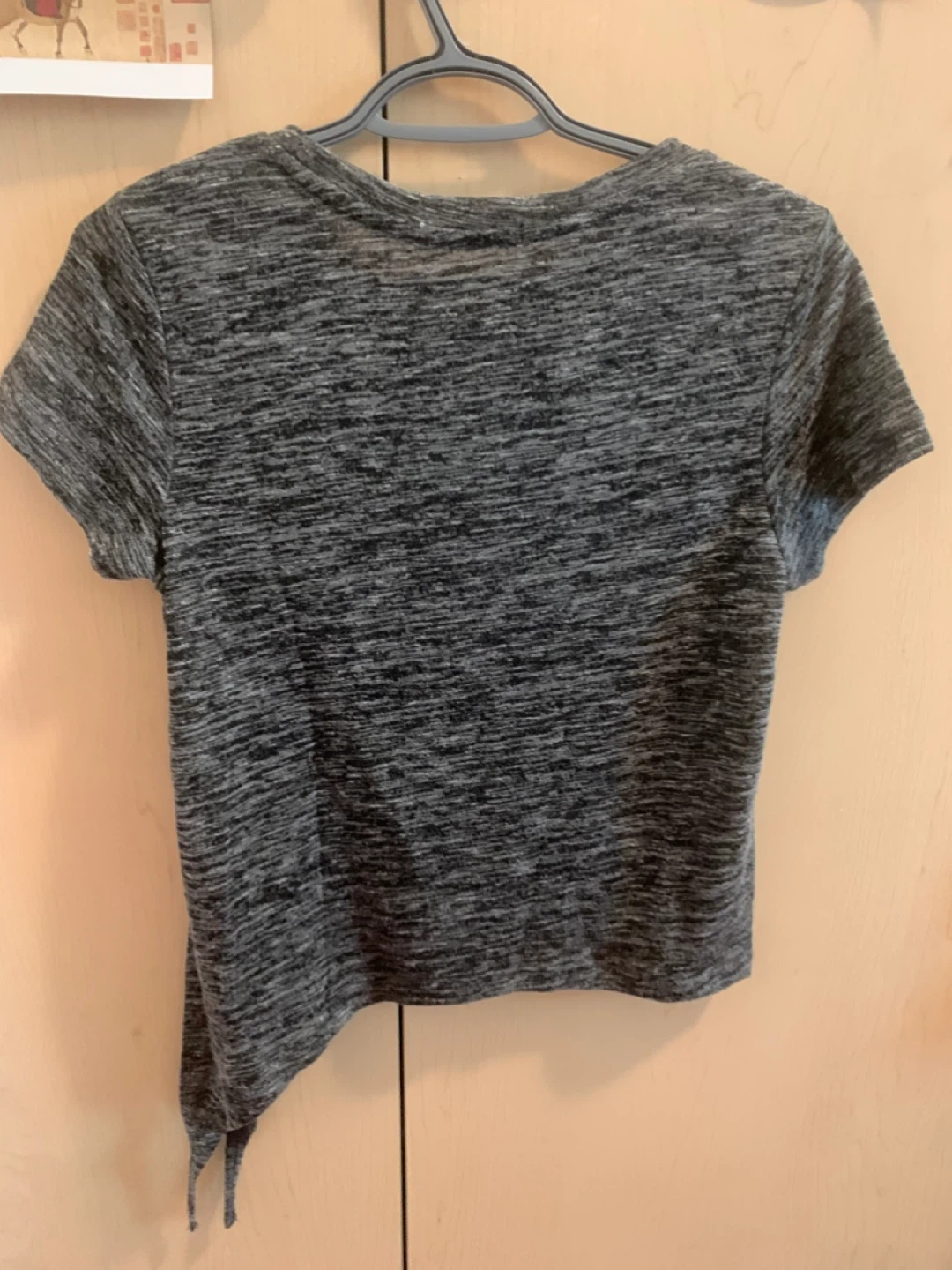 Size S Grey Short Sleeve T-Shirt with Side Tie Detail - photo 3