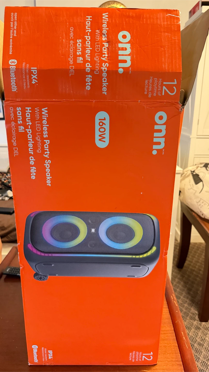 Onn. Wireless Party Speaker with LED Lighting