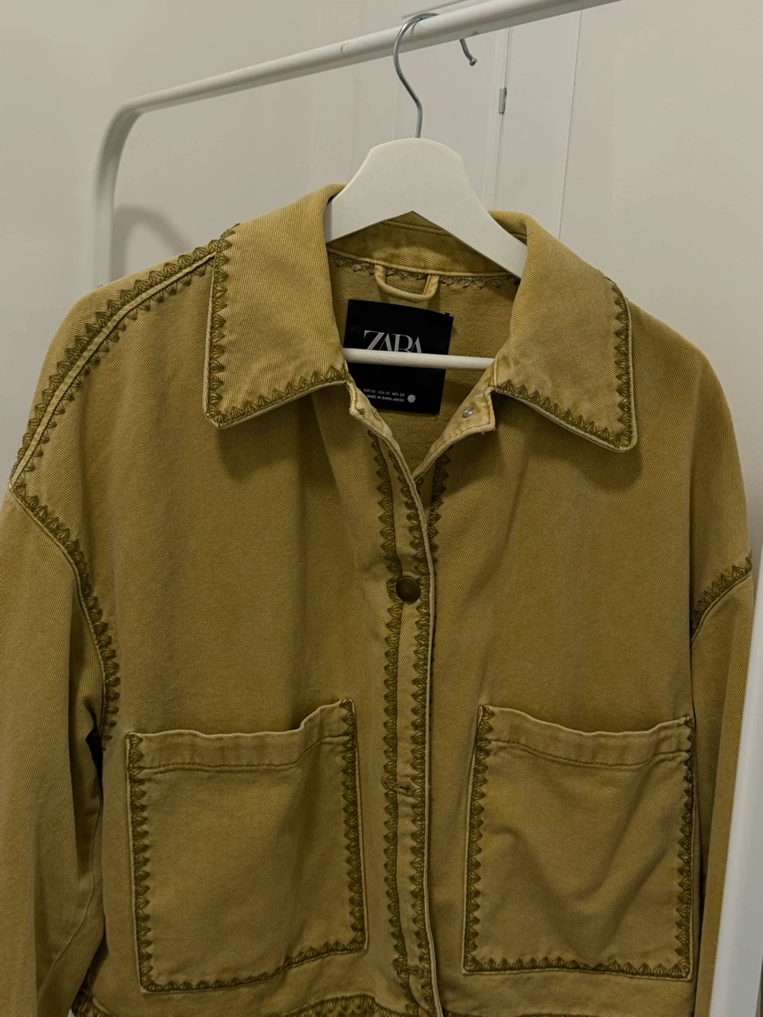 ZARA Yellow Embroidered Denim Jacket - photo 2