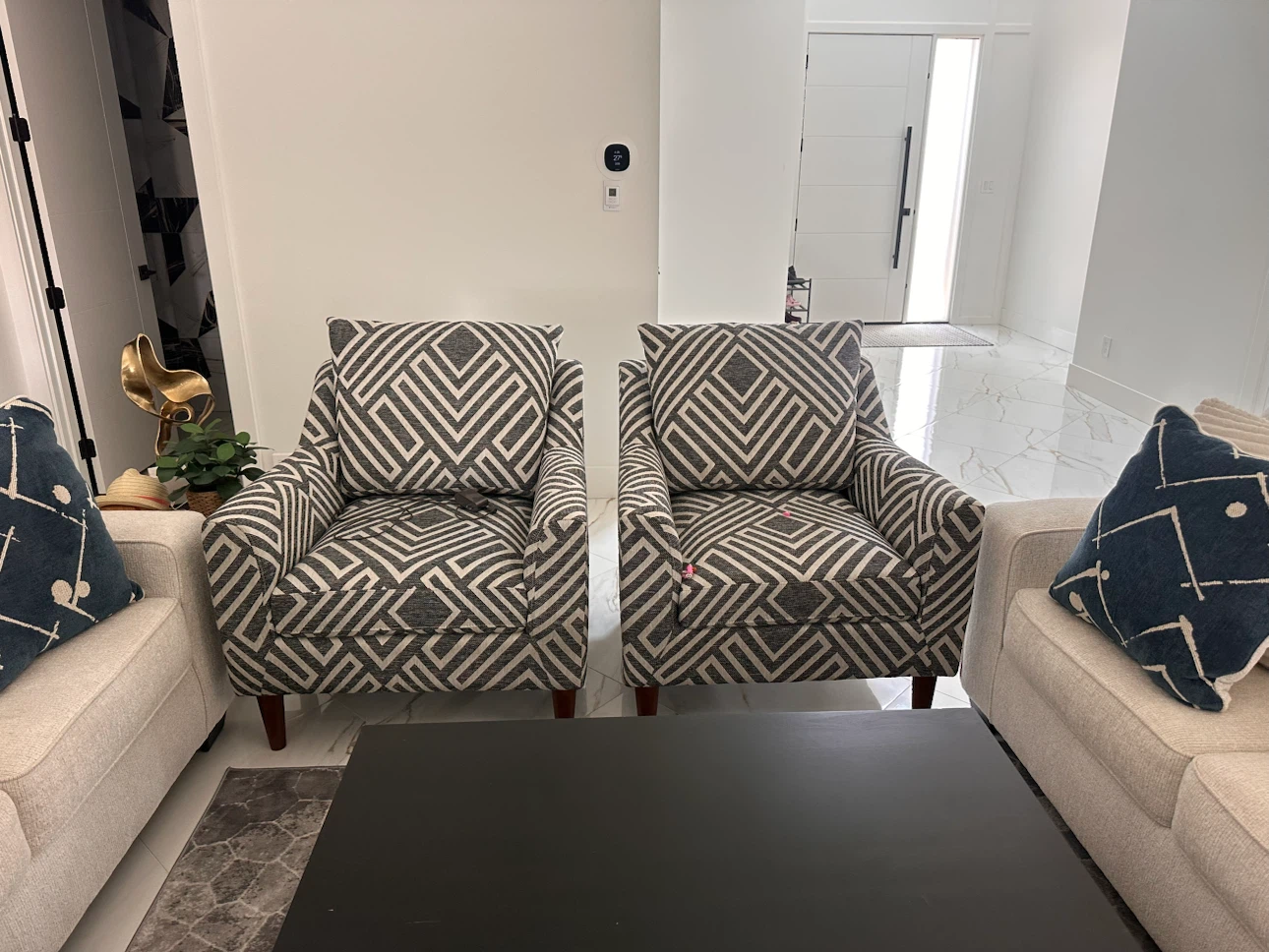 Patterned Accent Chairs - Set of 2